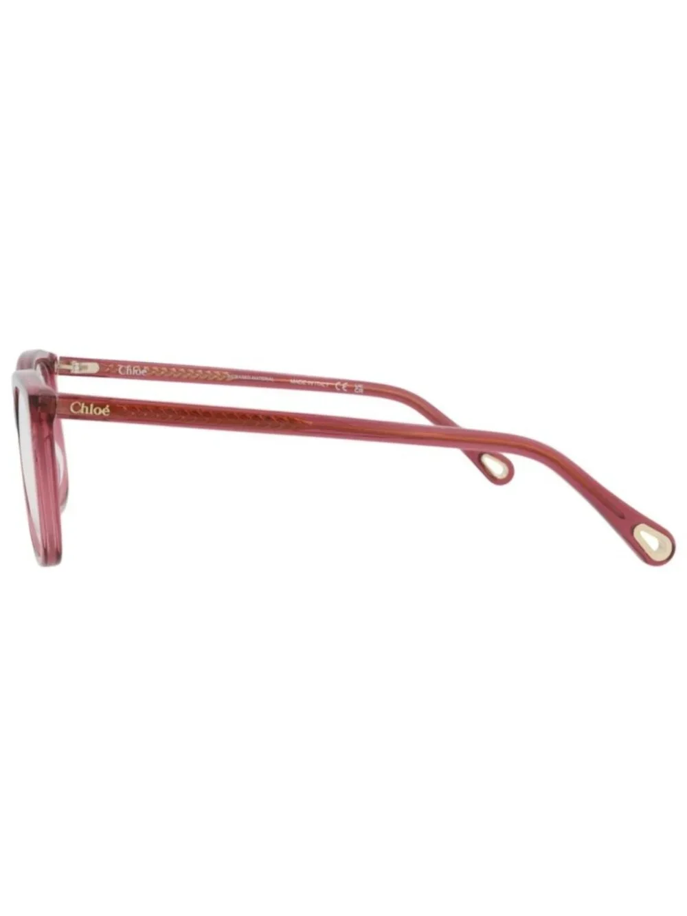 New Chloé Women's Eyeglasses Cat Eye Bio Acetate Frame Pink Pink Transparent